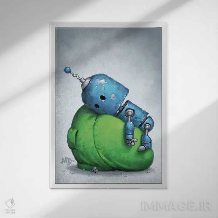 تابلو دکوراتیو باتری کم اثر مت دیکسون - نمای قابدار سفید