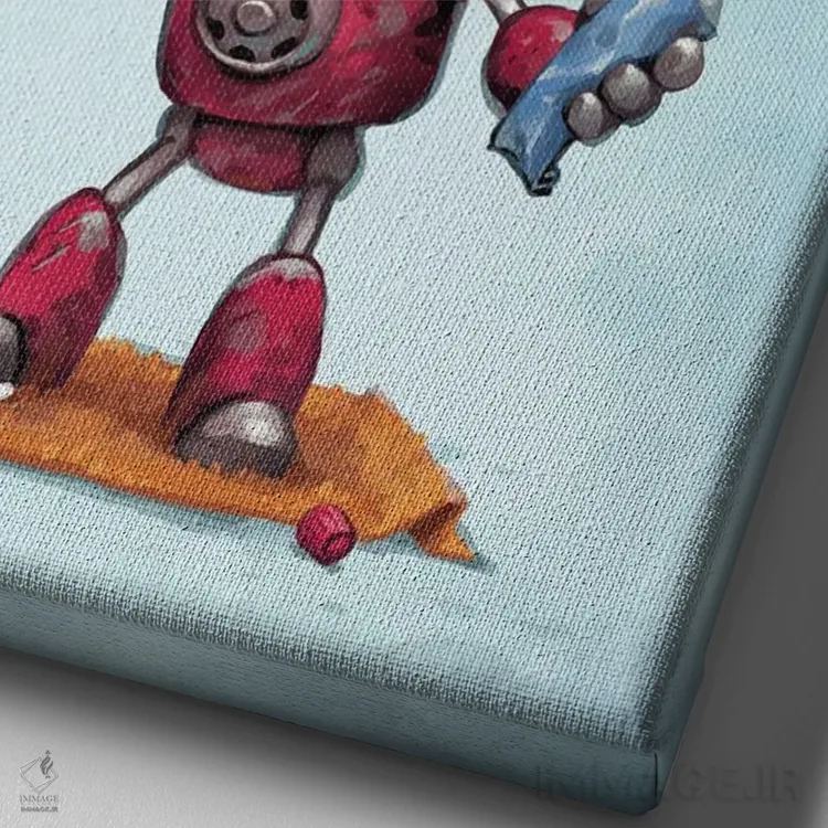 تابلو دکوراتیو چهره شجاع اثر مت دیکسون - نمای نزدیک بافت بوم