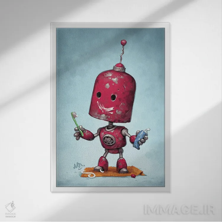 تابلو دکوراتیو چهره شجاع اثر مت دیکسون - نمای قابدار سفید