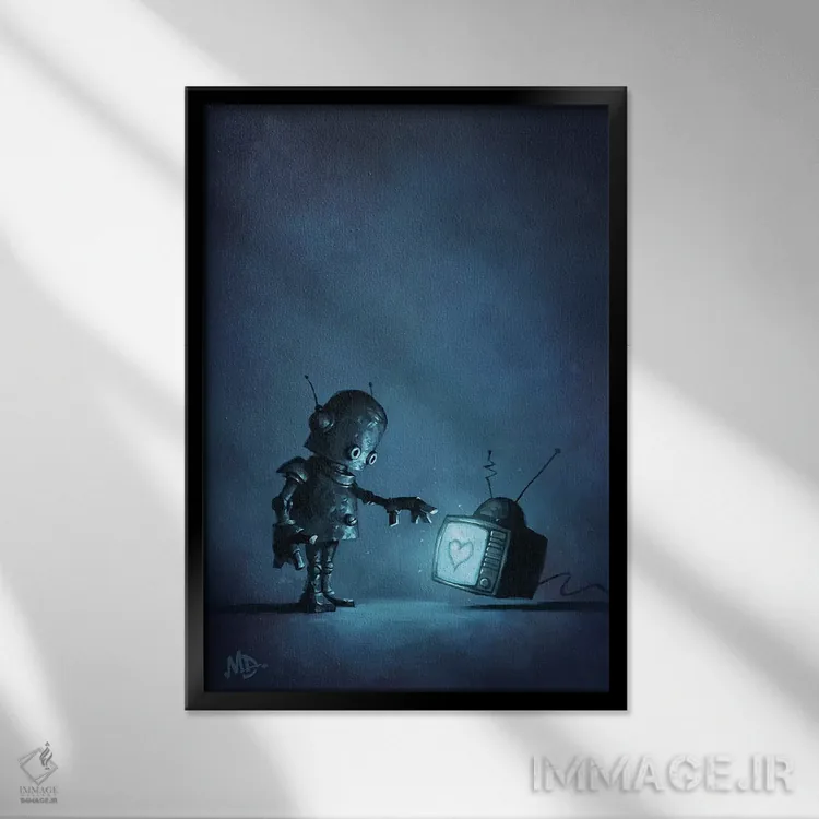 تابلو دکوراتیو تماس اثر مت دیکسون - نمای قابدار مشکی