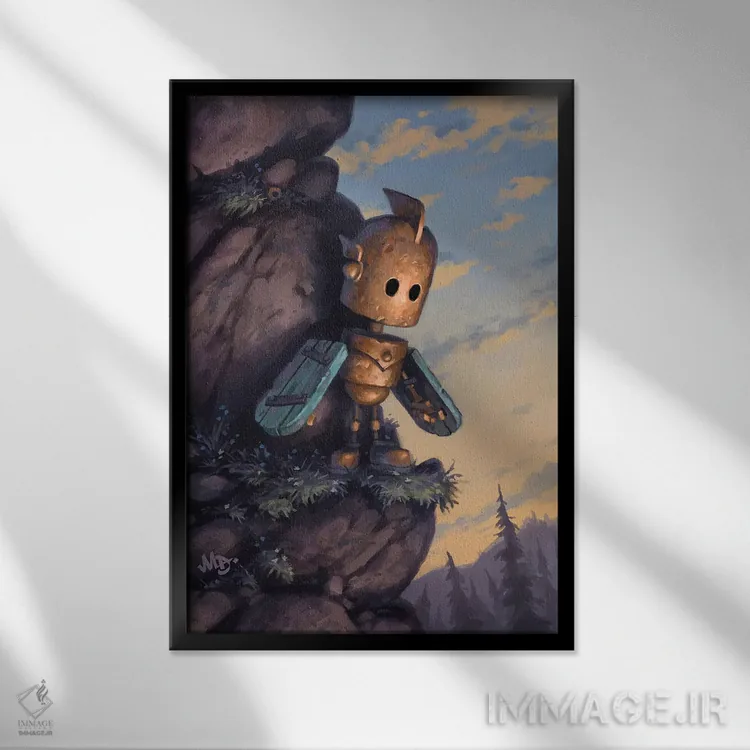 تابلو دکوراتیو یک گام کوچک اثر مت دیکسون - نمای قابدار مشکی