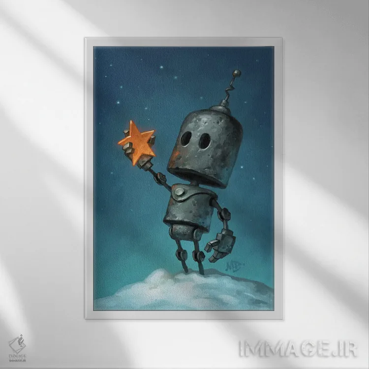 تابلو دکوراتیو بی جا اثر مت دیکسون - نمای قابدار سفید