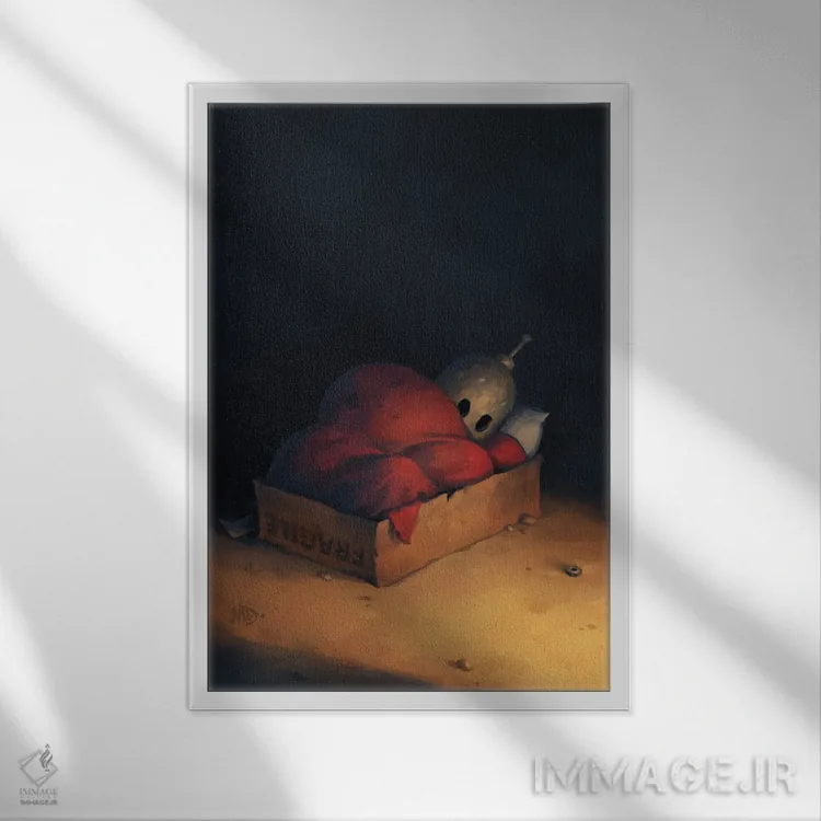 تابلو دکوراتیو شکننده اثر مت دیکسون - نمای قابدار سفید