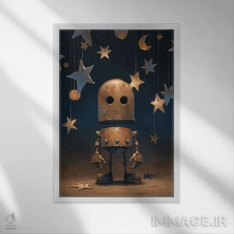 تابلو دکوراتیو به سوی ستارگان اثر مت دیکسون - نمای قابدار سفید