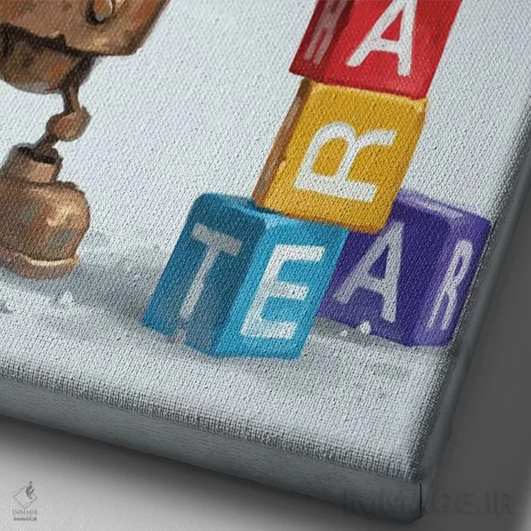 تابلو دکوراتیو معمار اثر مت دیکسون - نمای نزدیک بافت بوم