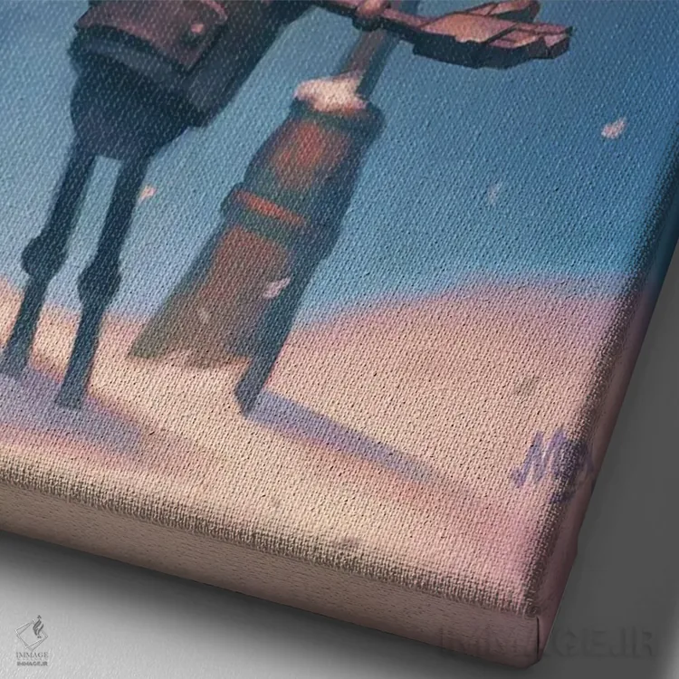 تابلو دکوراتیو روز برفی اثر مت دیکسون - نمای نزدیک بافت بوم