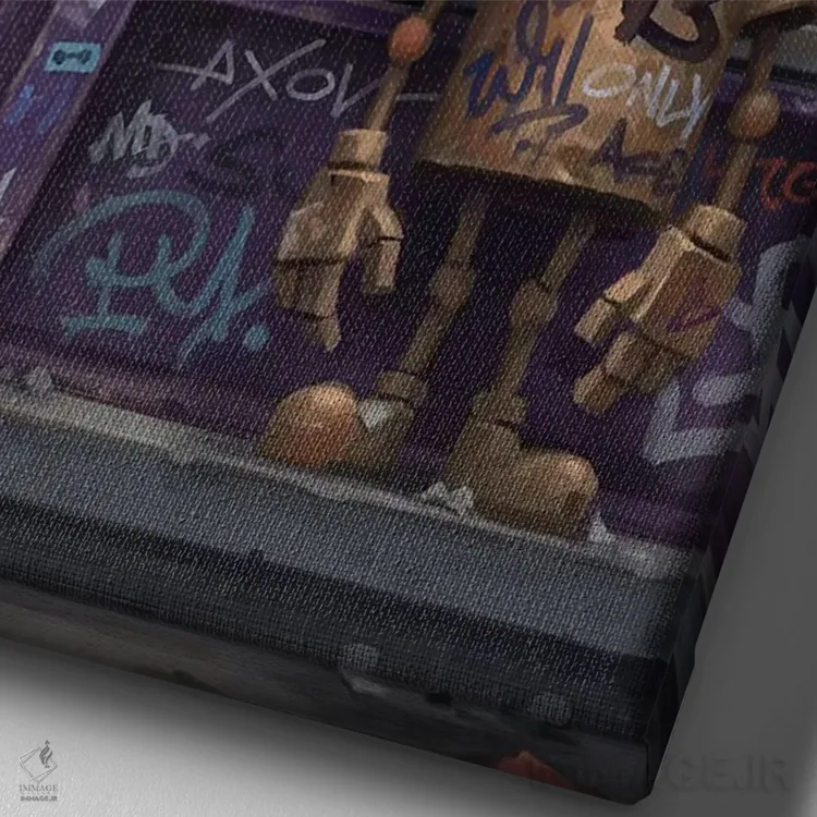 تابلو دکوراتیو همدلی اثر مت دیکسون - نمای نزدیک بافت بوم