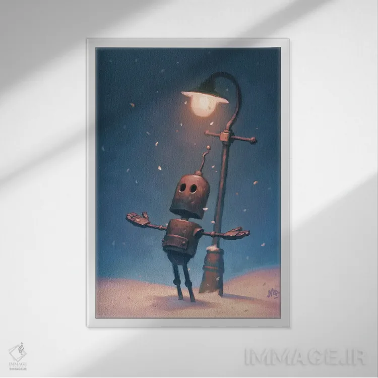 تابلو دکوراتیو روز برفی اثر مت دیکسون - نمای قابدار سفید