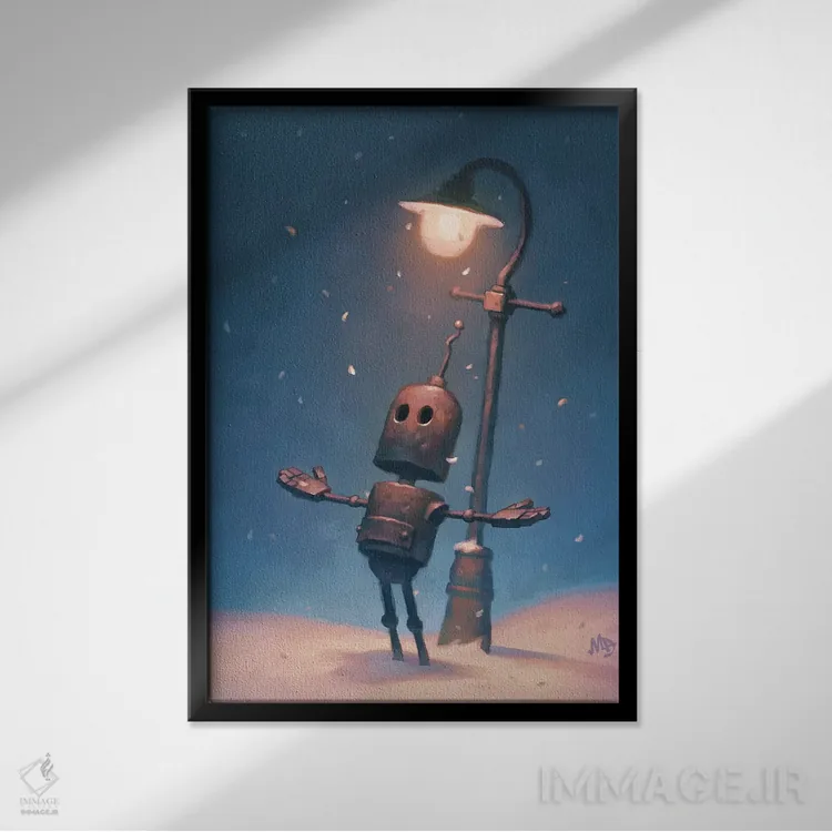 تابلو دکوراتیو روز برفی اثر مت دیکسون - نمای قابدار مشکی