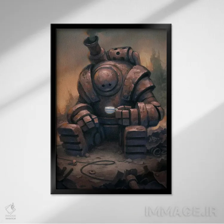 تابلو دکوراتیو استراحت چای اثر مت دیکسون - نمای قابدار مشکی