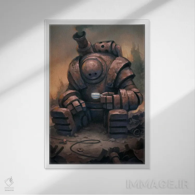 تابلو دکوراتیو استراحت چای اثر مت دیکسون - نمای قابدار سفید