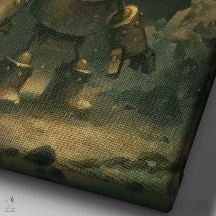 تابلو دکوراتیو در عمق پنج فاثوم اثر مت دیکسون - نمای نزدیک بافت بوم