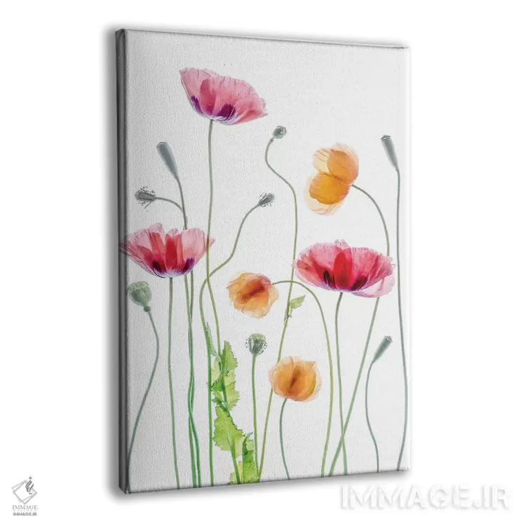 تابلو دکوراتیو شقایق ها اثر مندی دیشر - نمای پرسپکتیو محصول