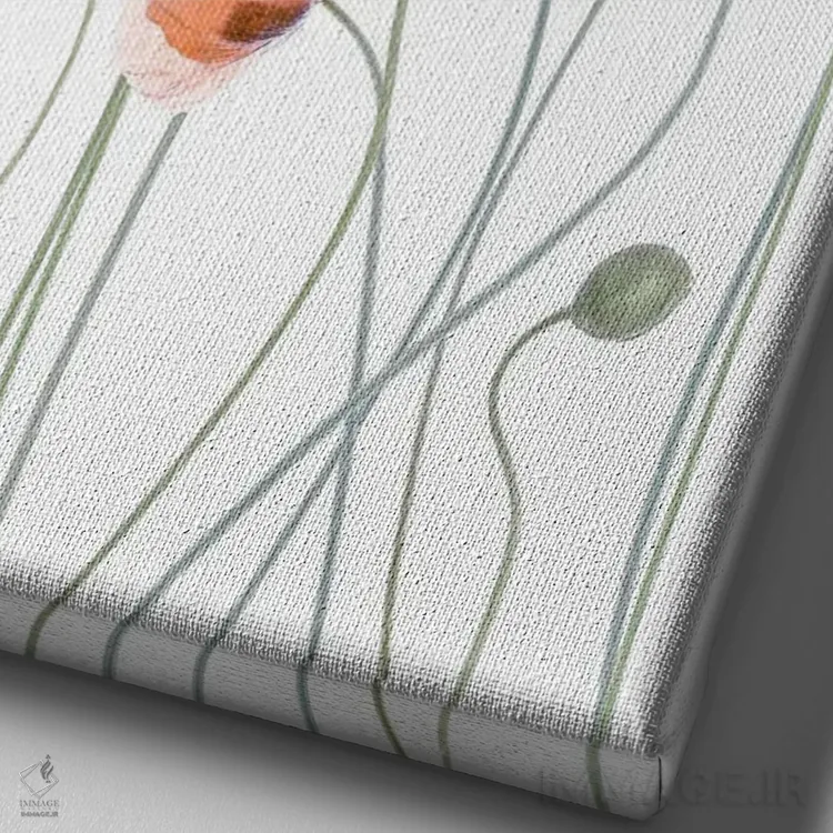 تابلو دکوراتیو شقایق ها اثر مندی دیشر - نمای نزدیک بافت بوم