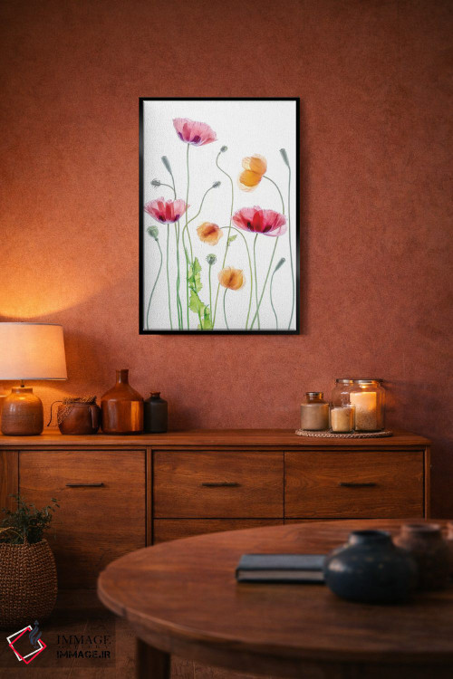 تابلو دکوراتیو شقایق ها اثر مندی دیشر - D6B