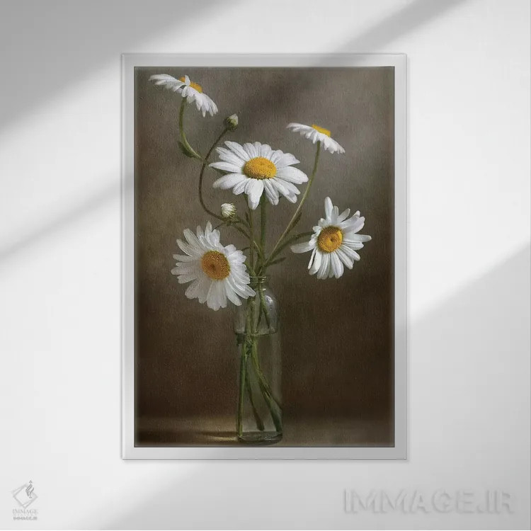 تابلو دکوراتیو طبیعت بی جان I اثر مندی دیشر - نمای قابدار سفید