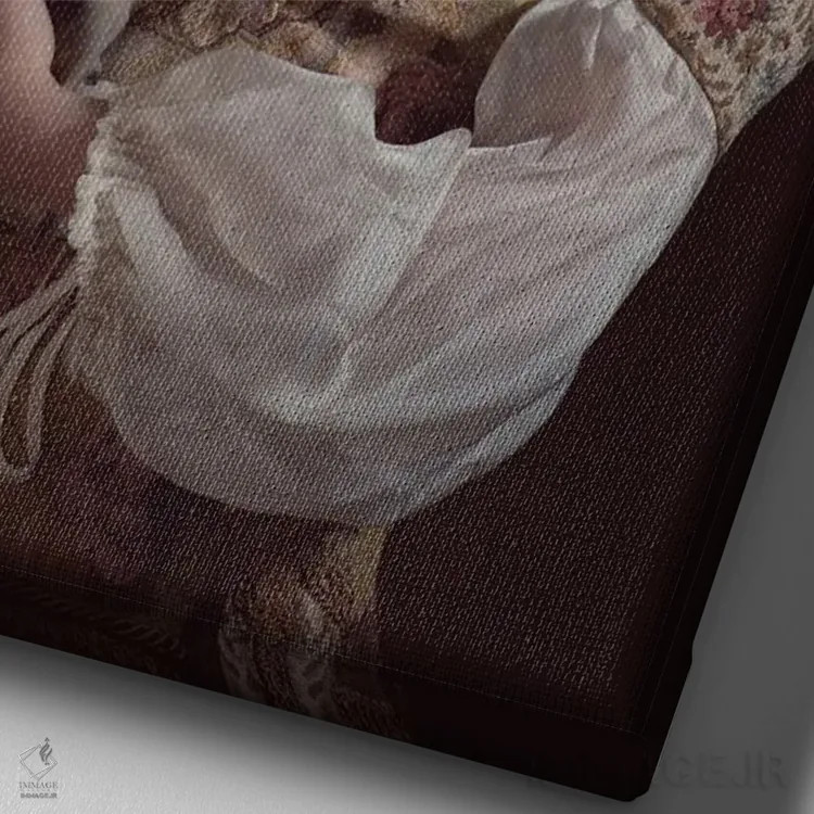 تابلو دکوراتیو فرشتگان تا گردن اثر میکائلا دوریسووا - نمای نزدیک بافت بوم