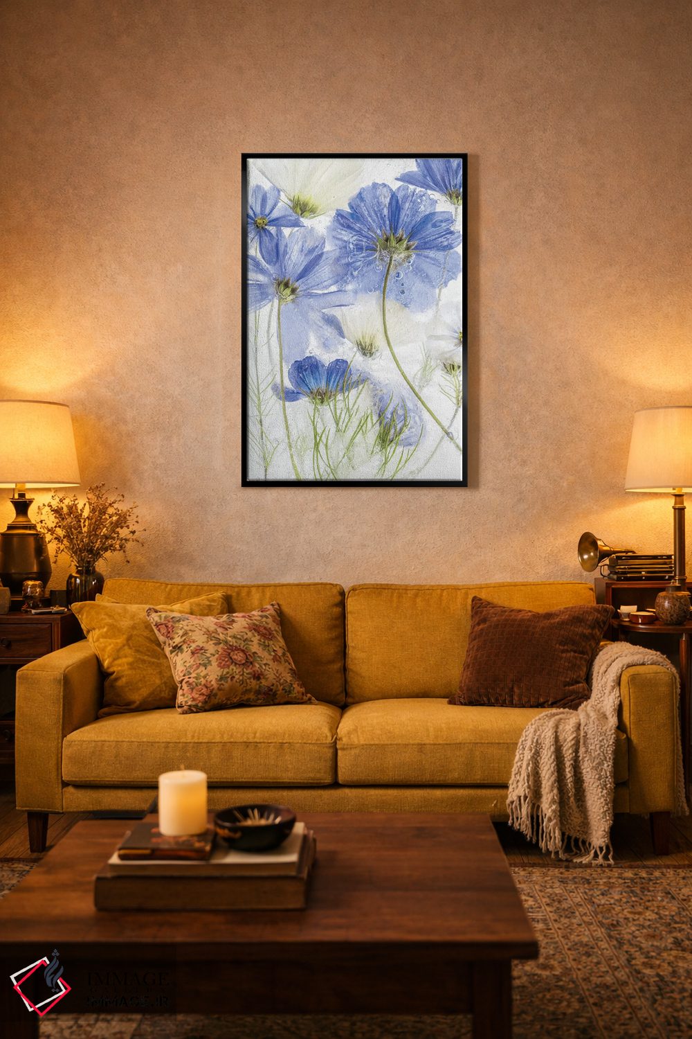 تابلو دکوراتیو کاسموس آبی اثر مندی دیشر - D4B