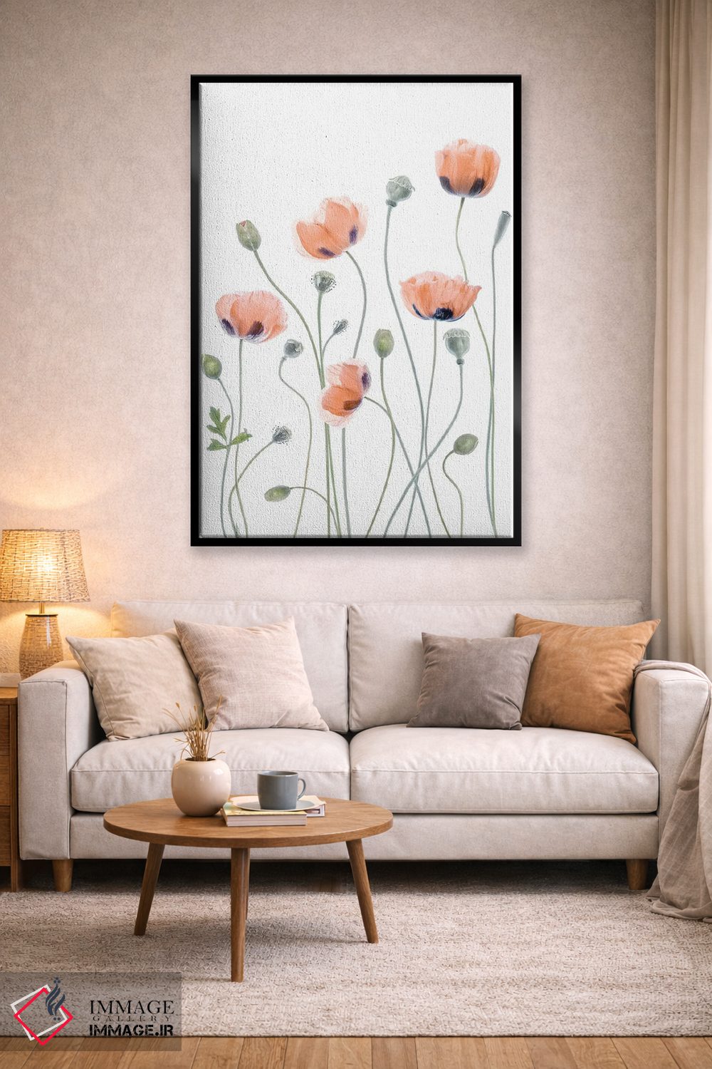 تابلو دکوراتیو شقایق ها اثر مندی دیشر - D4B