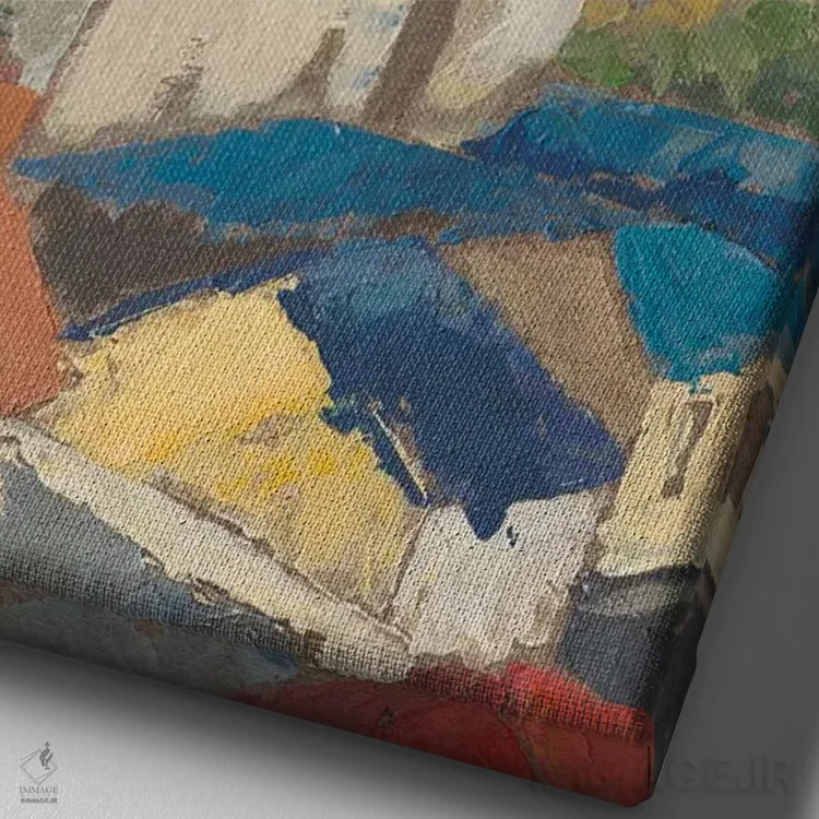 تابلو دکوراتیو بام های اصلی I اثر مگان میگر - نمای نزدیک بافت بوم