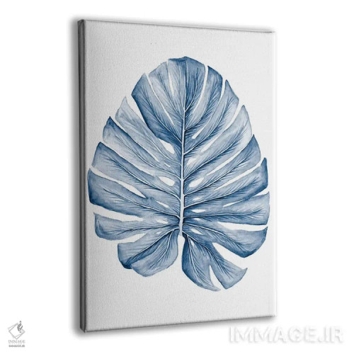 تابلو دکوراتیو برگ های استوایی نیلی I اثر مگان میگر - نمای پرسپکتیو محصول