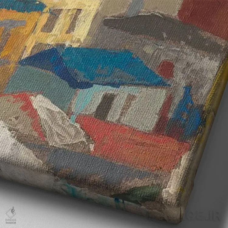 تابلو دکوراتیو بام های اصلی II اثر مگان میگر - نمای نزدیک بافت بوم