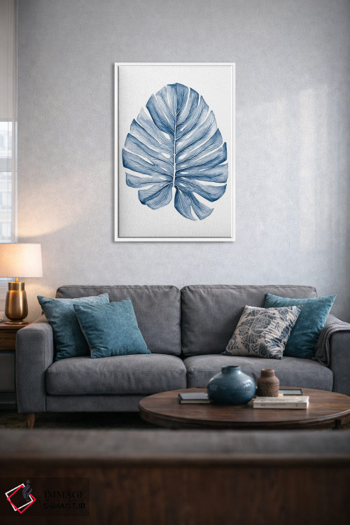 تابلو دکوراتیو برگ های استوایی نیلی I اثر مگان میگر - D3W