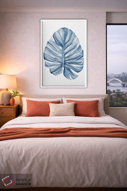 تابلو دکوراتیو برگ های استوایی نیلی I اثر مگان میگر - D2W