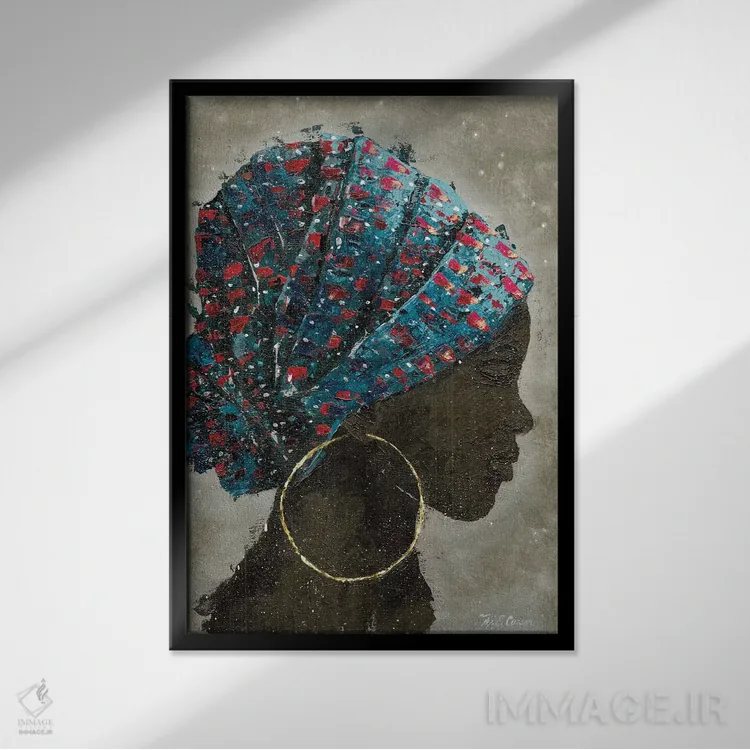 تابلو دکوراتیو نیمرخ زن I اثر ماری الین کوسون - نمای قابدار مشکی