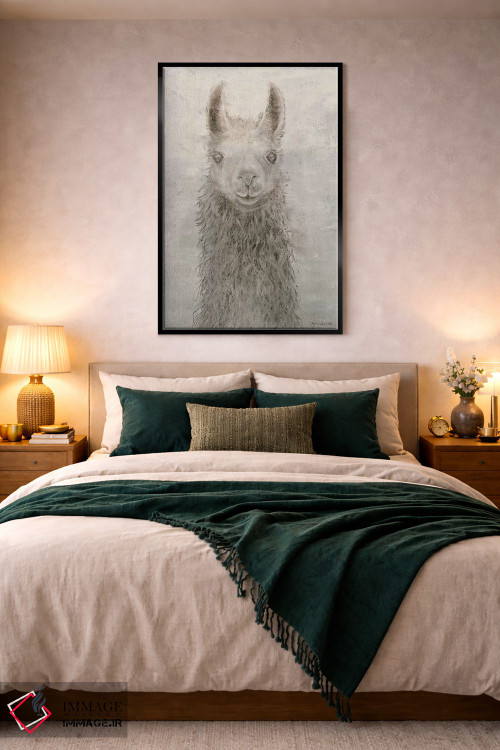 تابلو دکوراتیو پرتره لاما اثر ماری الین کوسون - D5B