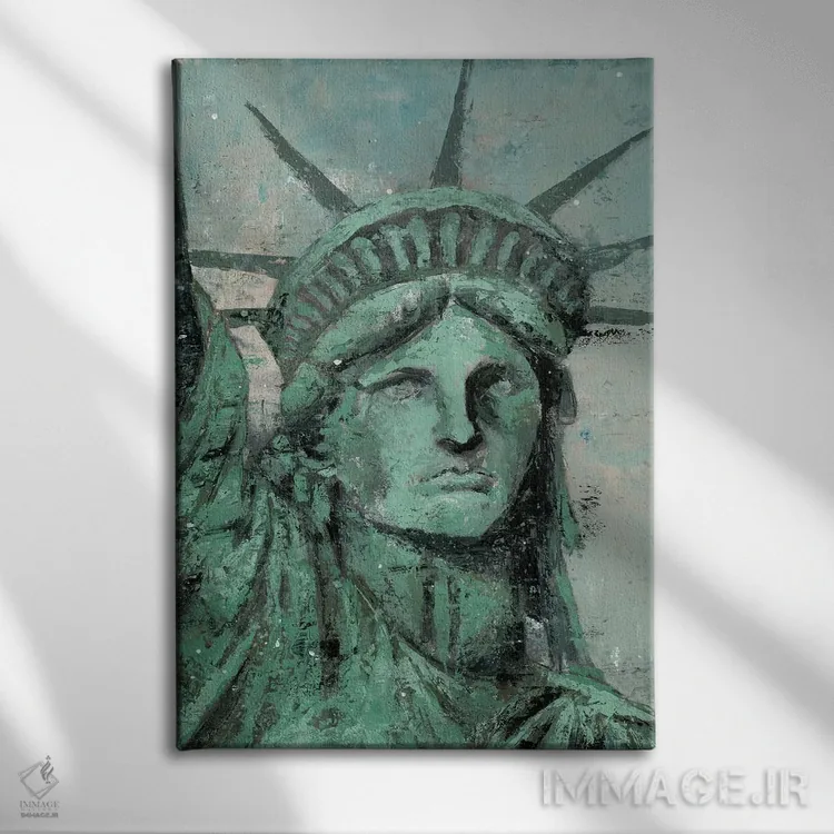تابلو دکوراتیو پرتره مجسمه آزادی اثر ماری الین کوسون - نمای روبهرو روی دیوار