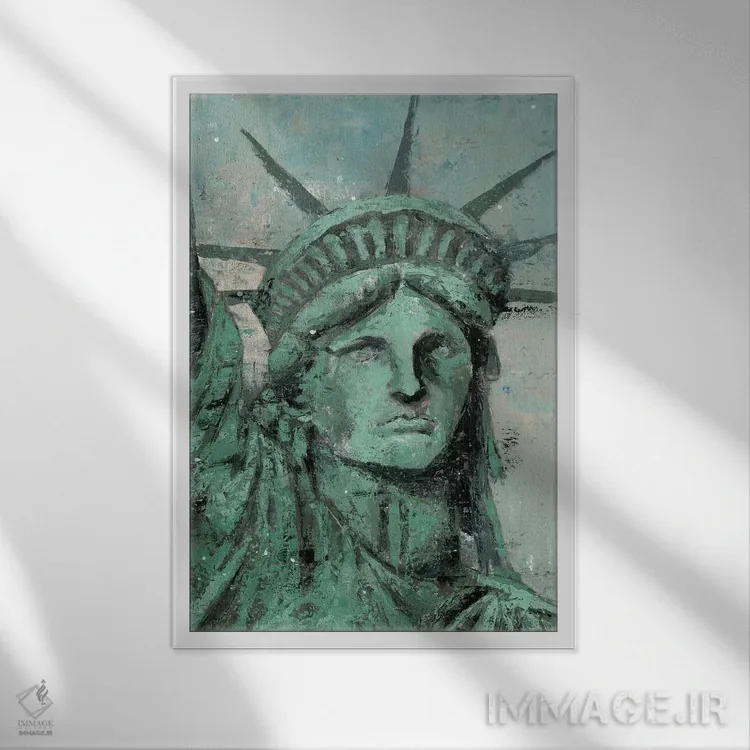 تابلو دکوراتیو پرتره مجسمه آزادی اثر ماری الین کوسون - نمای قابدار سفید