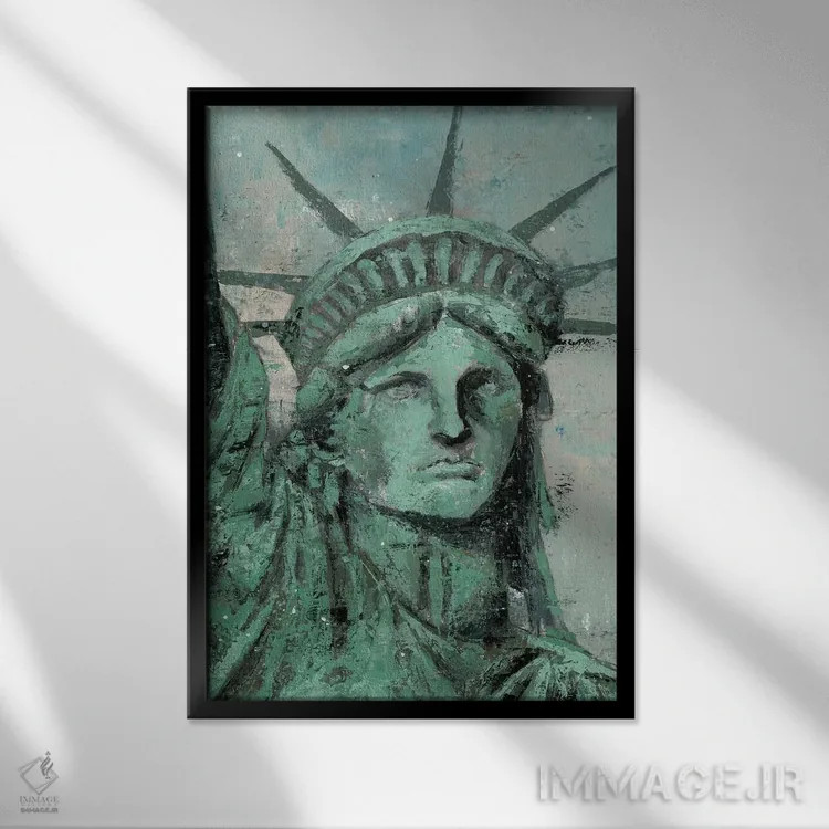 تابلو دکوراتیو پرتره مجسمه آزادی اثر ماری الین کوسون - نمای قابدار مشکی