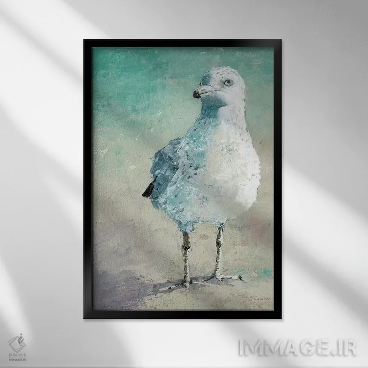 تابلو دکوراتیو پرنده ی ساحلی ۲ اثر ماری الین کوسون - نمای قابدار مشکی