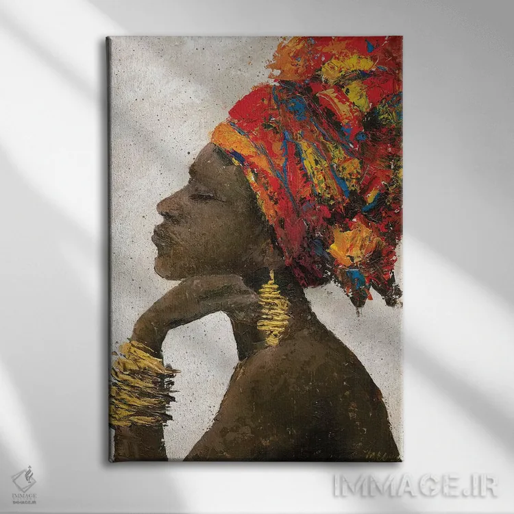 تابلو دکوراتیو پرتره زن ۲ اثر ماری الین کوسون - نمای روبهرو روی دیوار