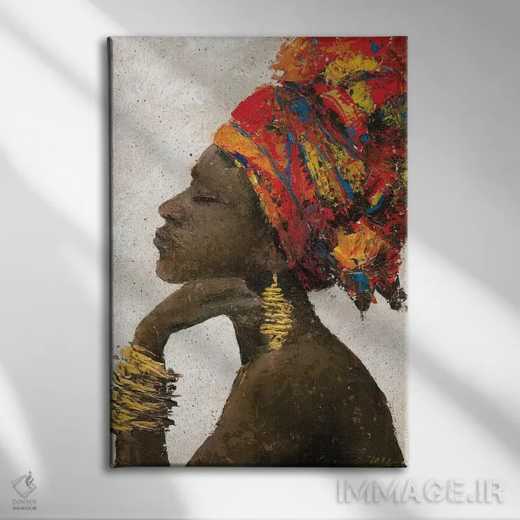 تابلو دکوراتیو پرتره زن ۲ اثر ماری الین کوسون - نمای روبهرو روی دیوار