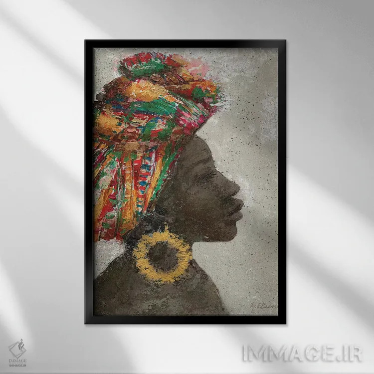 تابلو دکوراتیو پرتره زن ۱ اثر ماری الین کوسون - نمای قابدار مشکی