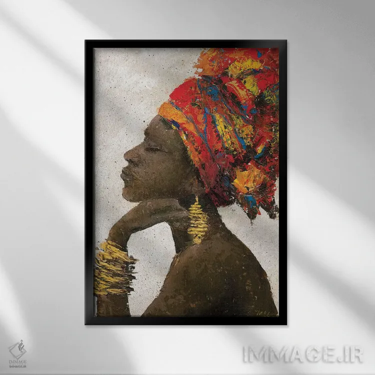 تابلو دکوراتیو پرتره زن ۲ اثر ماری الین کوسون - نمای قابدار مشکی