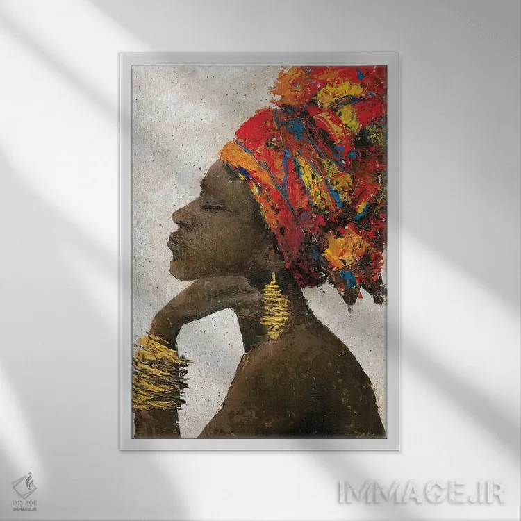 تابلو دکوراتیو پرتره زن ۲ اثر ماری الین کوسون - نمای قابدار سفید