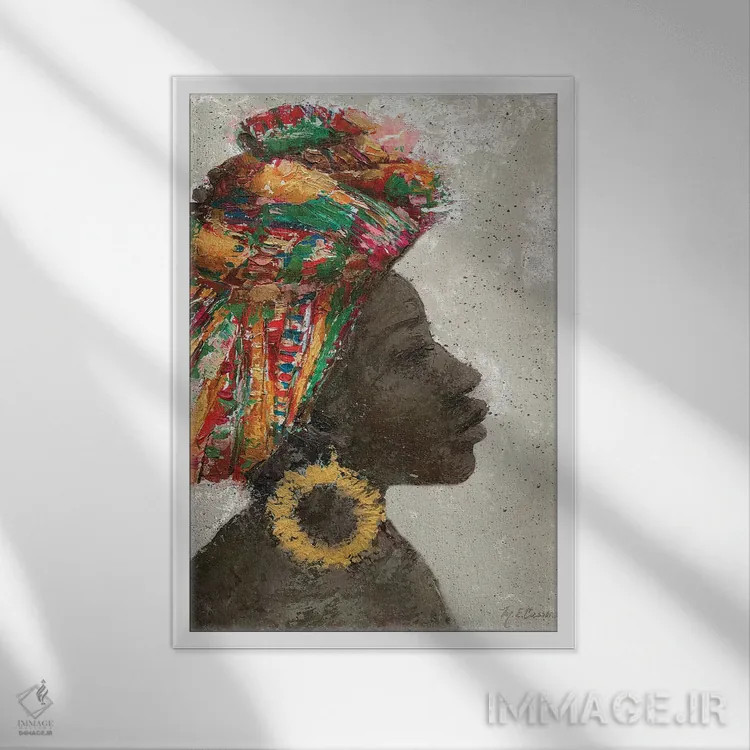 تابلو دکوراتیو پرتره زن ۱ اثر ماری الین کوسون - نمای قابدار سفید