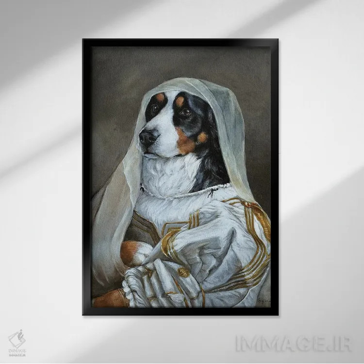 تابلو دکوراتیو ابی اثر ملیندا کوپر - نمای قابدار مشکی