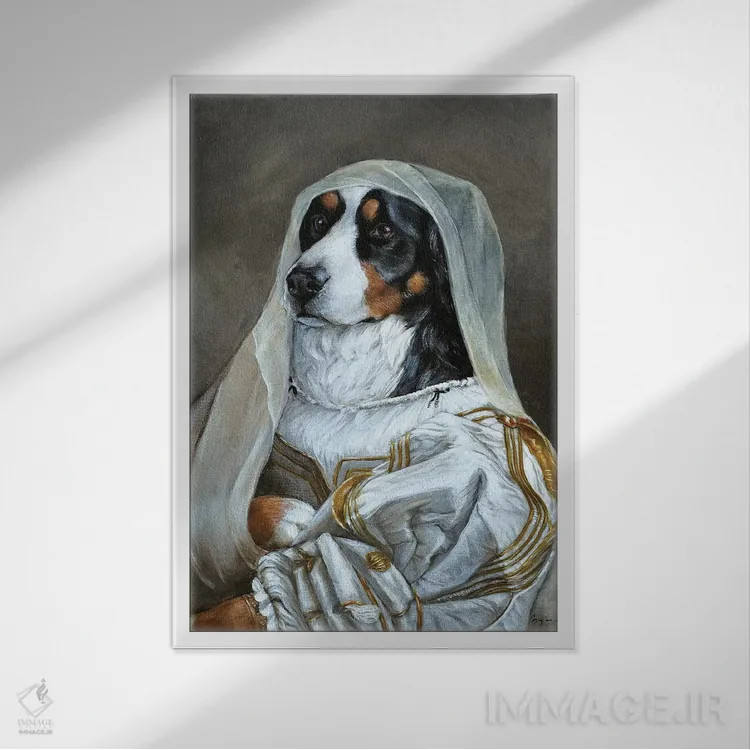 تابلو دکوراتیو ابی اثر ملیندا کوپر - نمای قابدار سفید