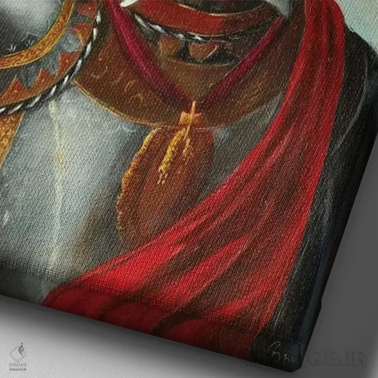 تابلو دکوراتیو چستر اثر ملیندا کوپر - نمای نزدیک بافت بوم