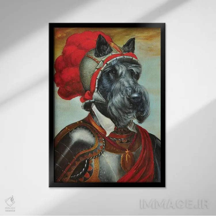 تابلو دکوراتیو چستر اثر ملیندا کوپر - نمای قابدار مشکی