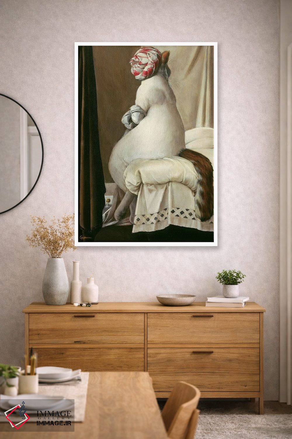 تابلو دکوراتیو حمام گربه اثر ملیندا کوپر - D2W