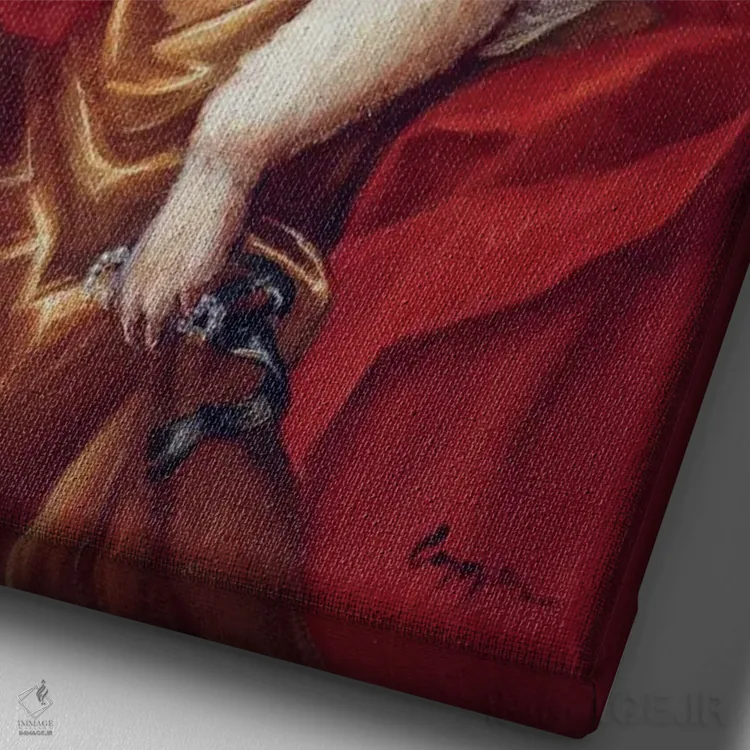 تابلو دکوراتیو چوچو اثر ملیندا کوپر - نمای نزدیک بافت بوم