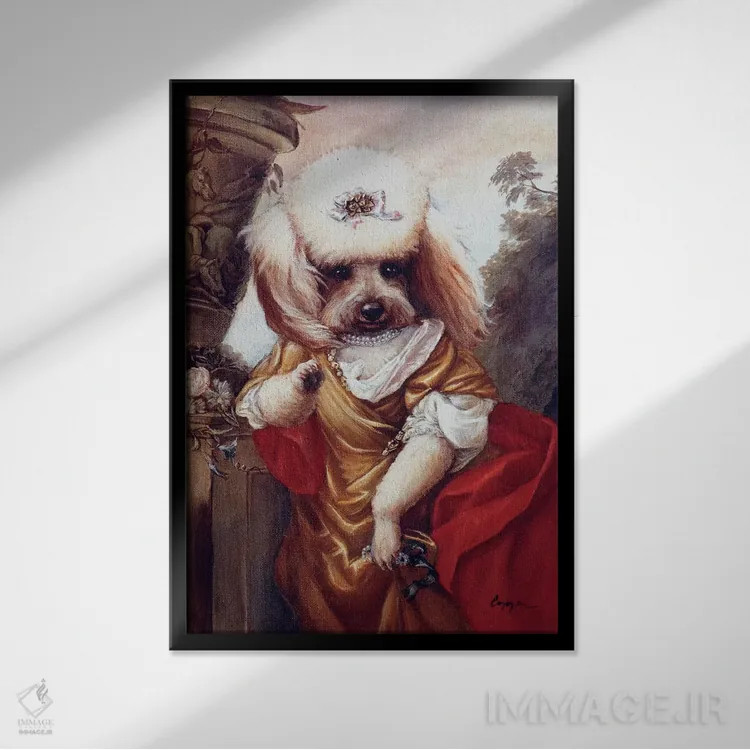 تابلو دکوراتیو چوچو اثر ملیندا کوپر - نمای قابدار مشکی