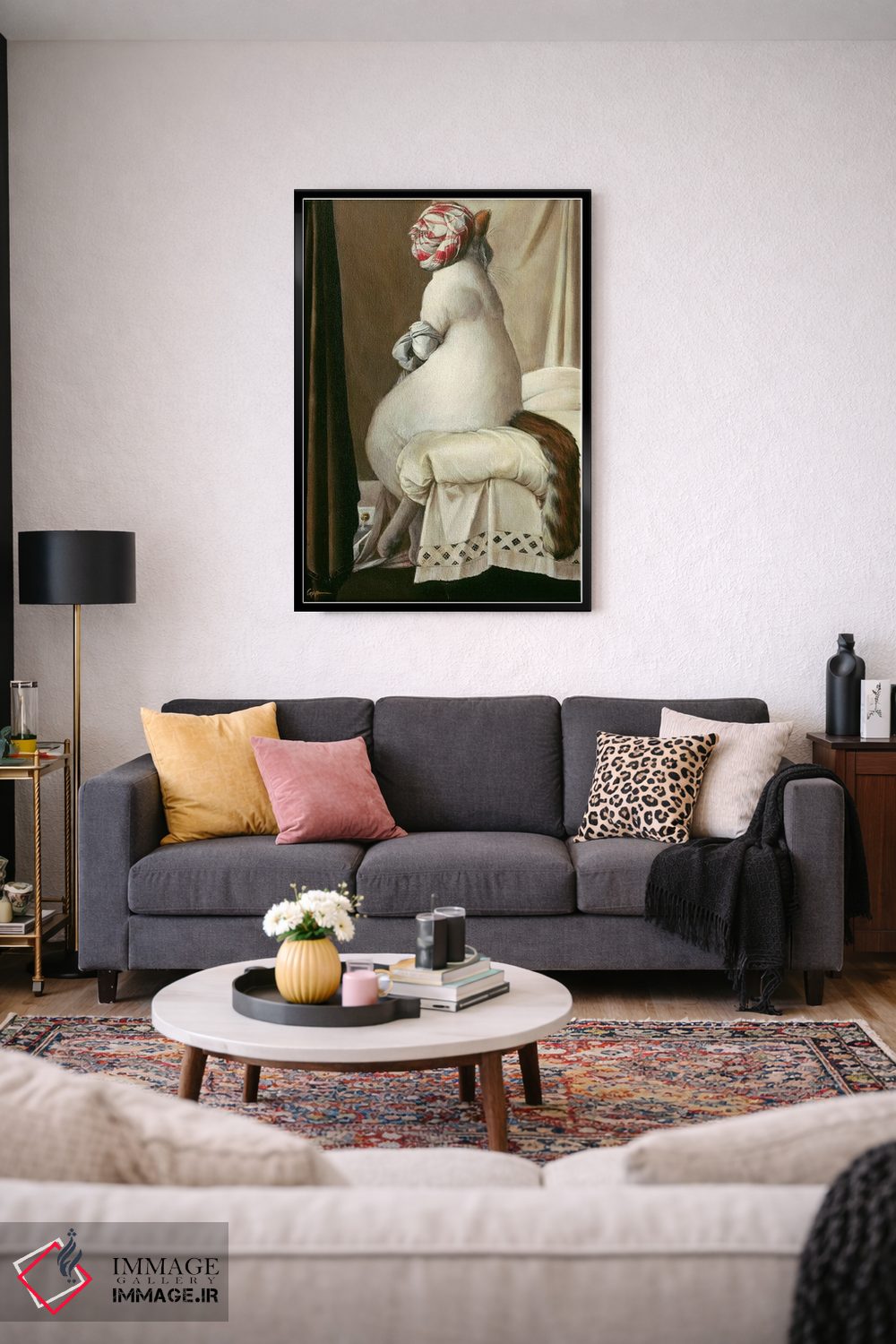 تابلو دکوراتیو حمام گربه اثر ملیندا کوپر - D5B