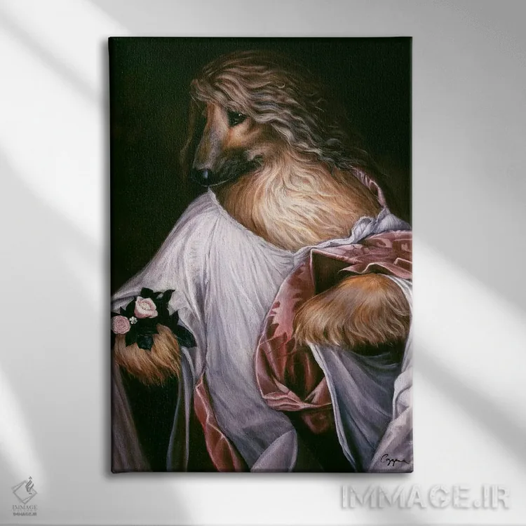 تابلو دکوراتیو قالیچه فلورا اثر ملیندا کوپر - نمای روبهرو روی دیوار