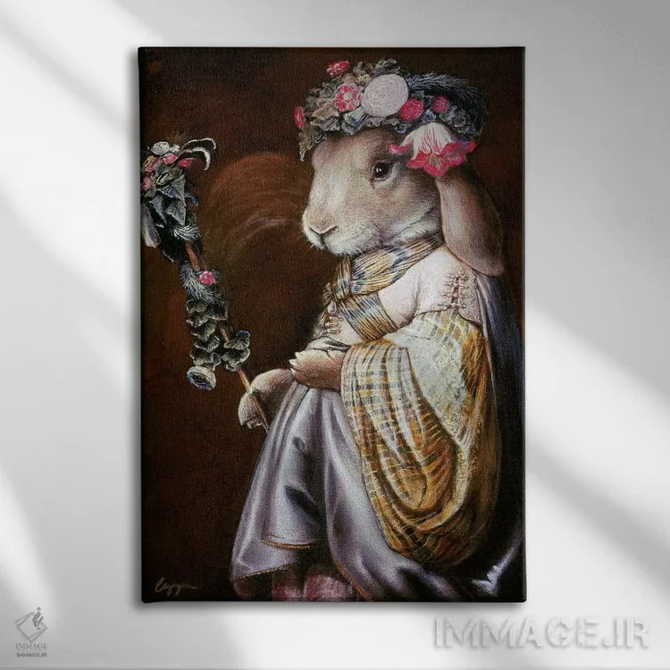 تابلو دکوراتیو عملیات گلدار اثر ملیندا کوپر - نمای روبهرو روی دیوار